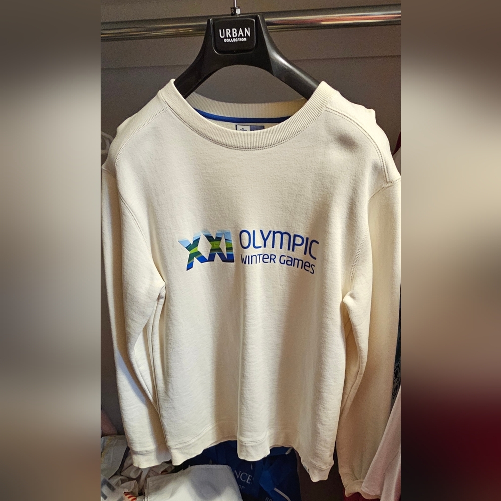 Cream Olympic Winter Games Hoodie with Ribbed Cuffs Boys